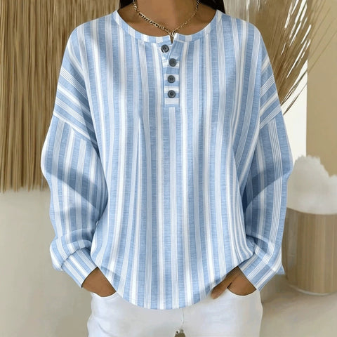 Digital Printed Women's Loose Casual Striped Fashion Pullover M303048