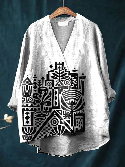 Lässiges Damen-T-Shirt mit Rundhalsausschnitt und lockerem Druck in großen Größen m301276 