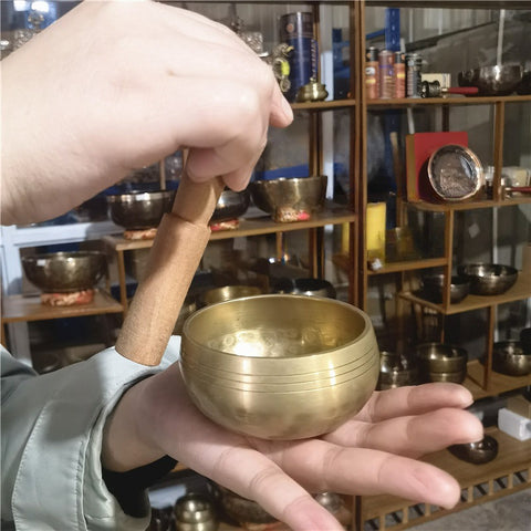 Bol chantant en cuivre fait main au Népal, bol sonore Bouddha, bol de yoga, bol de méditation, bol de Sutra tournant, thérapie sonore SPA m3331267 
