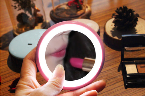 Miroir cosmétique rond à LED avec lampe, rechargeable par USB, m3330715