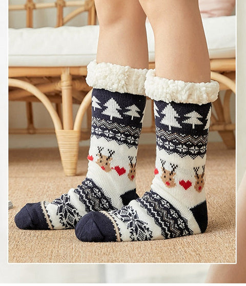 Chaussettes de sol de Noël avec chaussettes antidérapantes en peluche pour la maison m1915010439 