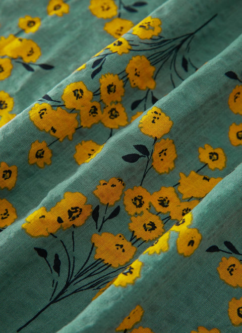 Floral V Neckline Short Sleeve Maxi A line Dress m1330691 (5419096)
