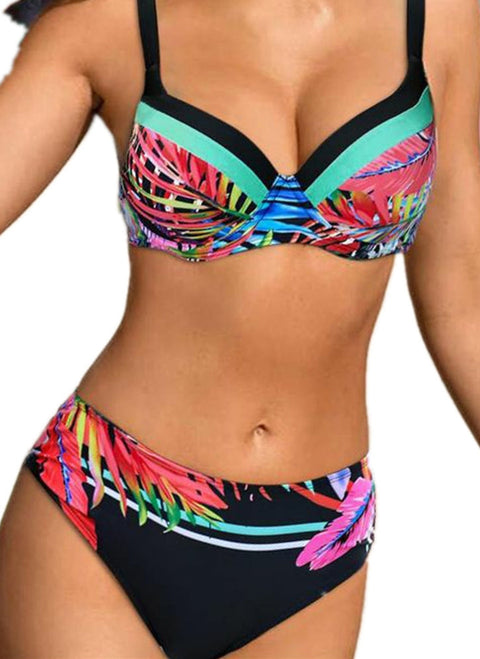 Maillots de bain bikinis à fleurs en polyester m161506117 