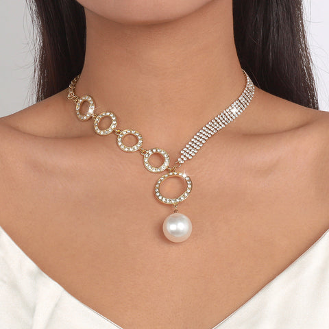 Collier de luxe léger à pampilles en diamant d'eau m1915010518