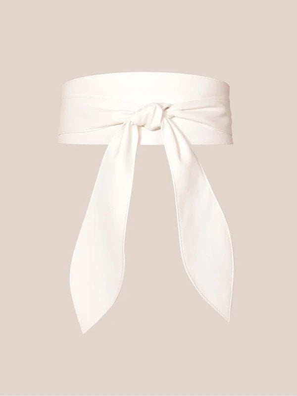 Women's wide waist seal is soft and versatile, elegant bow streamer ...
