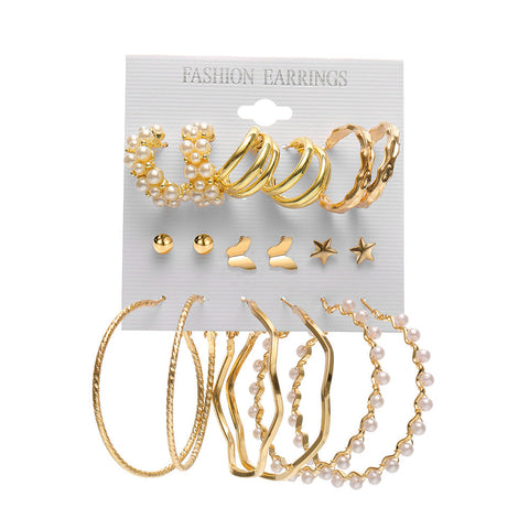 Boucles d'oreilles coeur papillon cercle géométrique multicouche m1915010502