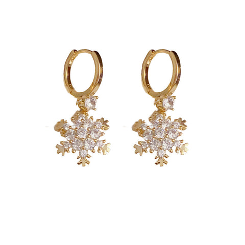 Boucle d'oreille flocon de neige en Zircon exquis m1915010451 