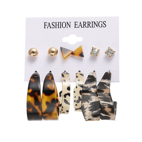 Boucles d'oreilles coeur papillon cercle géométrique multicouche m1915010502
