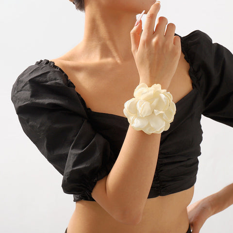 Bracelet tour de cou géométrique, Style élégant et romantique, collier en tissu floqué Rose m1915010513