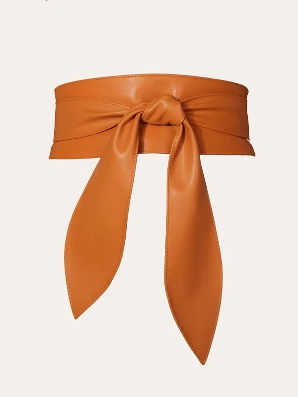 Women's wide waist seal is soft and versatile, elegant bow streamer ...