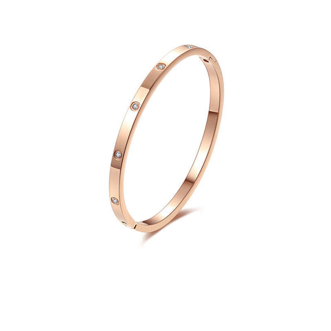 Bracelet acier titane or rose pour femme 1915010452