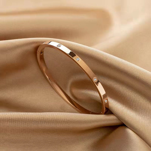 Bracelet acier titane or rose pour femme 1915010452