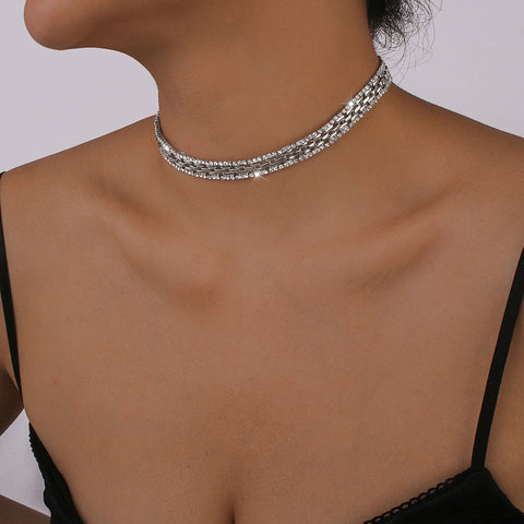 Collier de luxe léger à pampilles en diamant d'eau m1915010518