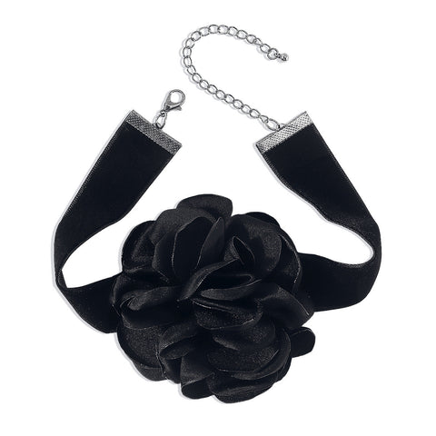 Bracelet tour de cou géométrique, Style élégant et romantique, collier en tissu floqué Rose m1915010513