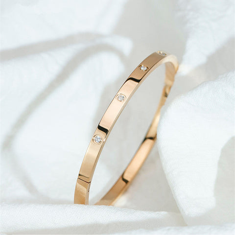 Bracelet acier titane or rose pour femme 1915010452