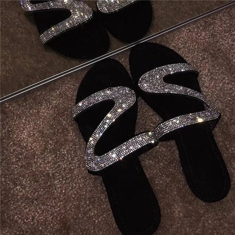 Diamant-Sandalen, Sommer, flacher Boden, lässig, offener Zehenbereich, römische Damen-Hausschuhe m1915010640