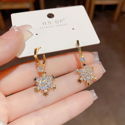 Boucle d'oreille flocon de neige en Zircon exquis m1915010451 