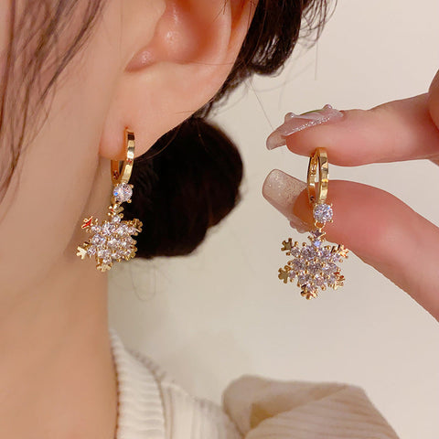 Boucle d'oreille flocon de neige en Zircon exquis m1915010451 