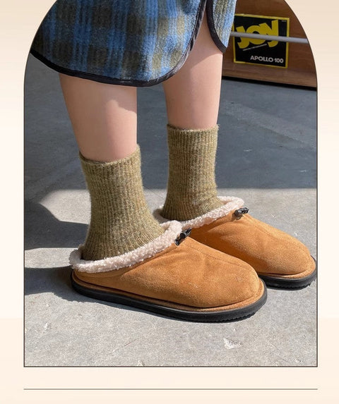 Xiao Xiangfeng Einfarbige Wollsocken, lange Damensocken, Instagram, trendige reine Baumwolle, Herbst und Winter, verdickter und warmer Kaschmir, mittellange Retro-Socken m1915010470